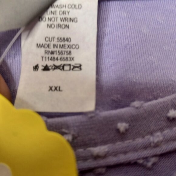 NWT HoneyMe Curvy Swiss Dot Short Sleeve Lavender Babydoll Top Size XL - Picture 6 of 7